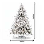 Christabelle Snowy Dorchester Pre-Lit Christmas Tree 9ft 2.7m, Flocked LED Wreath 1.2m or Garland with Pine Cones