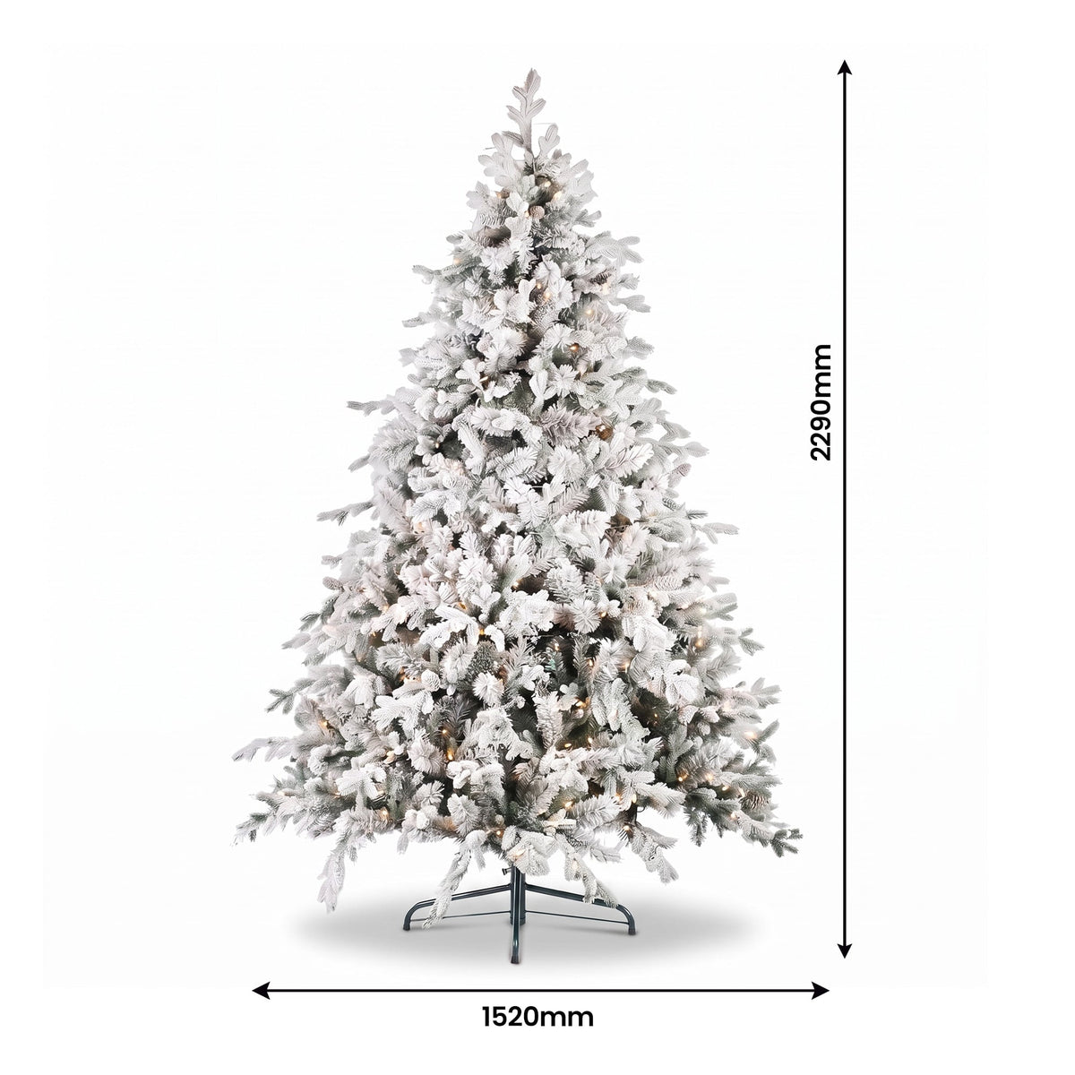 Christabelle Snowy Dorchester Pre-Lit Christmas Tree 9ft 2.7m, Flocked LED Wreath 1.2m or Garland with Pine Cones