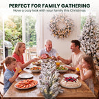 Christabelle Snowy Dorchester Pre-Lit Christmas Tree 9ft 2.7m, Flocked LED Wreath 1.2m or Garland with Pine Cones