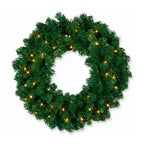Christabelle Chadwick Green Christmas 2pc Set 61cm Christmas Wreath and Garland with LED Lights Holiday Decor