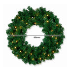 Christabelle Chadwick Green Christmas 2pc Set 61cm Christmas Wreath and Garland with LED Lights Holiday Decor