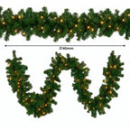Christabelle Chadwick Green Christmas 2pc Set 61cm Christmas Wreath and Garland with LED Lights Holiday Decor