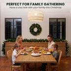 Christabelle Chadwick Green Christmas 2pc Set 61cm Christmas Wreath and Garland with LED Lights Holiday Decor