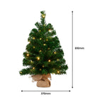 Christabelle Chadwick Green Christmas 3pc Set 61cm Tabletop Tree 61cm Wreath 2.7m Garland with LED Light