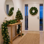 Christabelle Chadwick Green Christmas 3pc Set 61cm Tabletop Tree 61cm Wreath 2.7m Garland with LED Light