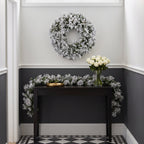 Christabelle Majestic Snow Christmas 2pc Set 61cm Christmas Wreath and Garland with LED Lights Holiday Decor