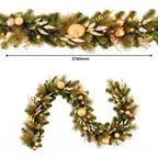 Christabelle Deluxe Mountain Pine Christmas 2pc Set 61cm Wreath and 2.74m Garland with LED Lights Holiday Decor