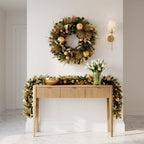 Christabelle Deluxe Mountain Pine Christmas 2pc Set 61cm Wreath and 2.74m Garland with LED Lights Holiday Decor