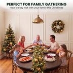 Christabelle Deluxe Mountain Pine Christmas 3pc Set 1.2m Potted Tree Wreath and Garland with LED Lights Holiday Decor