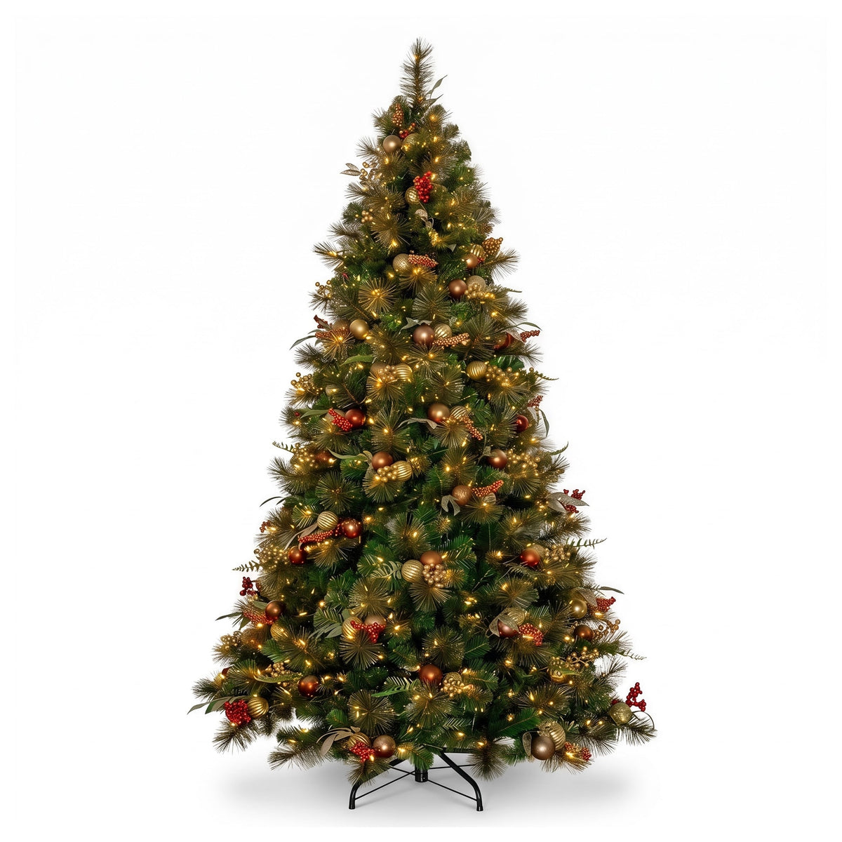 Christabelle Deluxe Mountain Pine 3pc Set 7.5ft Pre-lit Tree 61cm Wreath 2.74m Garland LED Lights Holiday Home Decor