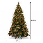 Christabelle Deluxe Mountain Pine 3pc Set 7.5ft Pre-lit Tree 61cm Wreath 2.74m Garland LED Lights Holiday Home Decor