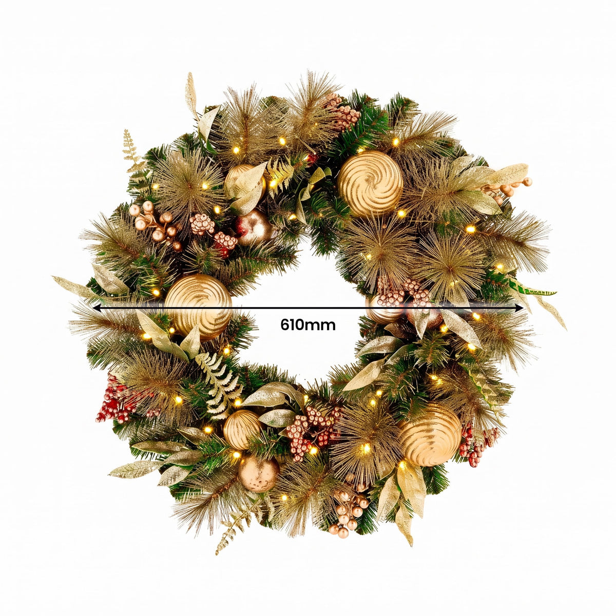 Christabelle Deluxe Mountain Pine 3pc Set 7.5ft Pre-lit Tree 61cm Wreath 2.74m Garland LED Lights Holiday Home Decor