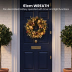 Christabelle Deluxe Mountain Pine 3pc Set 7.5ft Pre-lit Tree 61cm Wreath 2.74m Garland LED Lights Holiday Home Decor
