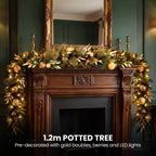 Christabelle Deluxe Mountain Pine 3pc Set 7.5ft Pre-lit Tree 61cm Wreath 2.74m Garland LED Lights Holiday Home Decor