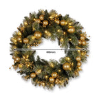 Christabelle Gold Collection Christmas 2pc Set 61cm Wreath and 2.74m Garland with LED Lights Holiday Decor