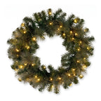Christabelle Gold Pine Collection Christmas 2pc Set 61cm Wreath and 2.74m Garland with LED Lights Holiday Decor