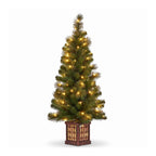 Christabelle Gold Pine Shimmer Christmas 3pc Set 1.2m Potted Christmas Tree Wreath and Garland with LED Lights Holiday Decor