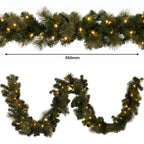 Christabelle Gold Pine Shimmer Christmas 3pc Set 1.2m Potted Christmas Tree Wreath and Garland with LED Lights Holiday Decor