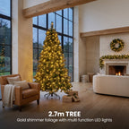 Christabelle 7.5ft Christmas Tree 61cm Wreath LED Lights 2.7m Garland with LED Light Home Decorations