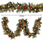 Christabelle 61cm Wreath with LED Lights 2.7m Christmas Garland with LED Light