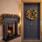 Christabelle 61cm Wreath with LED Lights 2.7m Christmas Garland with LED Light