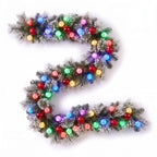 Christabelle Snowy Bristle Christmas 2pc Set 61cm Christmas Wreath and Garland with LED Lights Holiday Decor