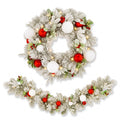 Christabelle 61cm Snowy Elegance Wreath 2.74m Snowy Elegance Garland