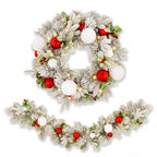 Christabelle 61cm Snowy Elegance Wreath 2.74m Snowy Elegance Garland