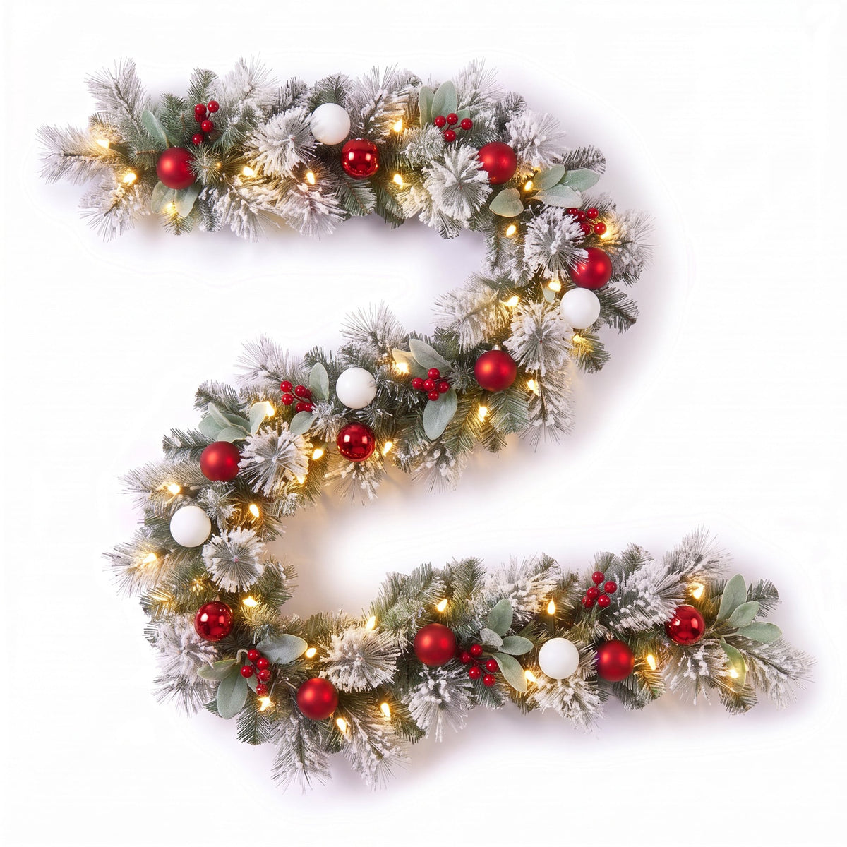 Christabelle 61cm Snowy Elegance Wreath 2.74m Snowy Elegance Garland