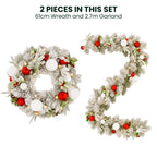 Christabelle 61cm Snowy Elegance Wreath 2.74m Snowy Elegance Garland