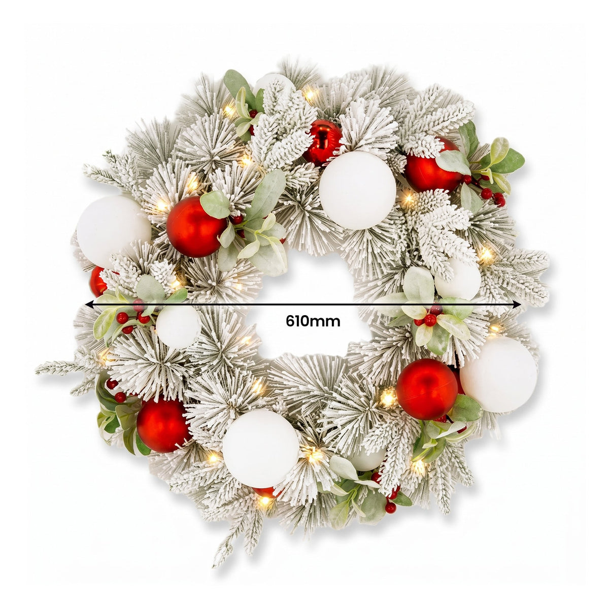 Christabelle 61cm Snowy Elegance Wreath 2.74m Snowy Elegance Garland