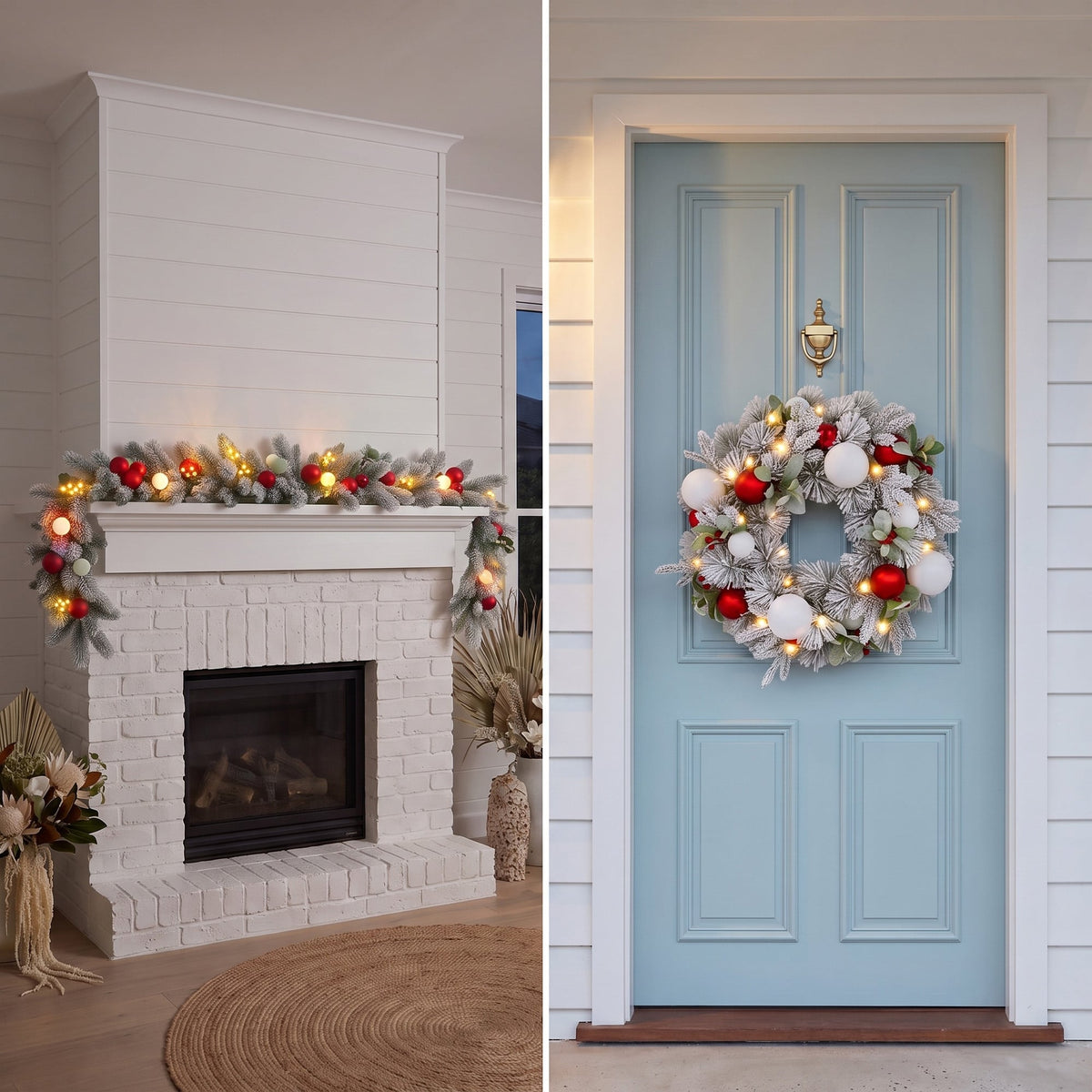 Christabelle 61cm Snowy Elegance Wreath 2.74m Snowy Elegance Garland
