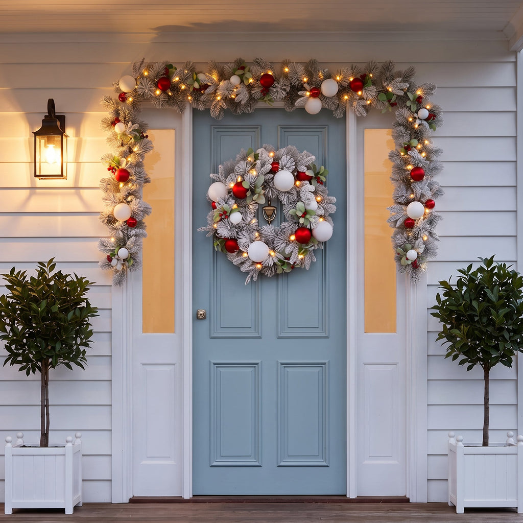 Christabelle 61cm Snowy Elegance Wreath 2.74m Snowy Elegance Garland