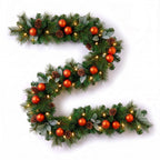 Christabelle Snowy Elegance Christmas 2pc Set 61cm Christmas Wreath and Garland with LED Lights Holiday Decor
