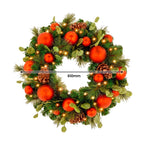 Christabelle Snowy Elegance Christmas 2pc Set 61cm Christmas Wreath and Garland with LED Lights Holiday Decor