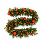 Christabelle Sable Fir Christmas 3pc Set 1.2m Potted Tree 61cm Wreath 2.74m Garland with Multicoloured LED Lights Decor