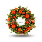 Christabelle Sable Fir Christmas 3pc Set 1.2m Potted Tree 61cm Wreath 2.74m Garland with Multicoloured LED Lights Decor