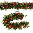 Christabelle Sable Fir Christmas 3pc Set 1.2m Potted Tree 61cm Wreath 2.74m Garland with Multicoloured LED Lights Decor