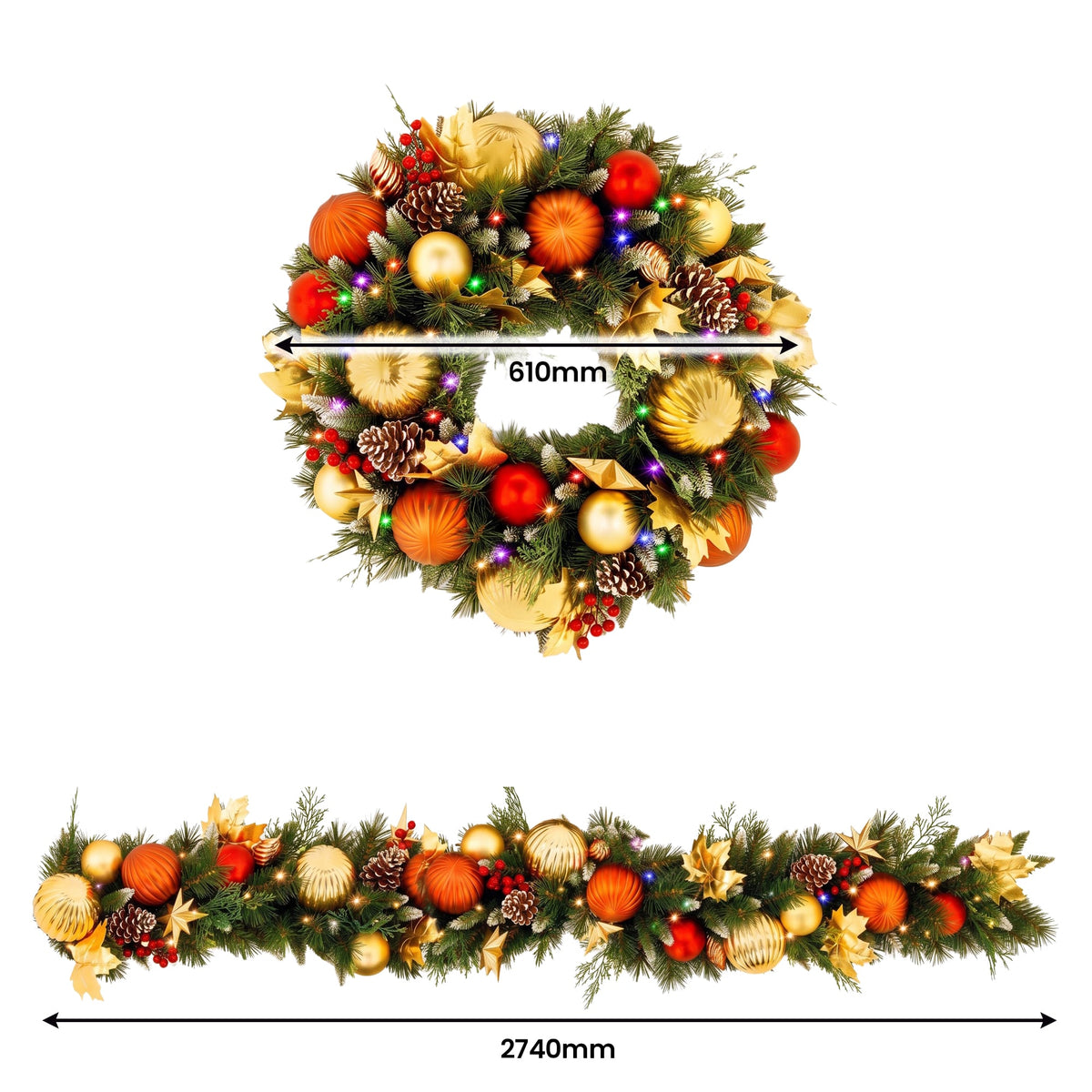 Christabelle 61cm Timeless Elegance Wreath 2.74m Timeless Elegance Christmas Garland