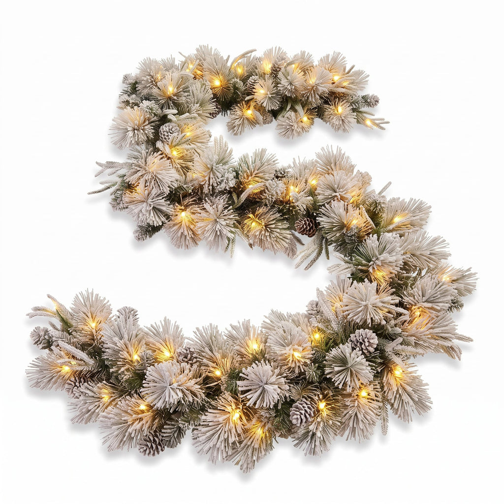 Christabelle Timeless Elegance Christmas 2pc Set 90cm Christmas Teardrop and Garland with LED Lights Holiday Decor