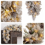 Christabelle Timeless Elegance Christmas 2pc Set 90cm Christmas Teardrop and Garland with LED Lights Holiday Decor