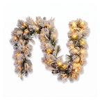 Christabelle 61cm Alpine Snow Wreath Pre-lit 2.74m Alpine Snow Christmas Garland