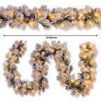 Christabelle 61cm Alpine Snow Wreath Pre-lit 2.74m Alpine Snow Christmas Garland
