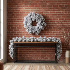 Christabelle 61cm Alpine Snow Wreath Pre-lit 2.74m Alpine Snow Christmas Garland