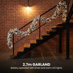 Christabelle 61cm Alpine Snow Wreath Pre-lit 2.74m Alpine Snow Christmas Garland