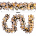 Christabelle 2ft Alpine Snow Potted Tree 61cm Alpine Snow Wreath 2.74m Alpine Snow Garland Pre-lit Holiday Decoration
