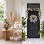 Christabelle 2ft Alpine Snow Potted Tree 61cm Alpine Snow Wreath 2.74m Alpine Snow Garland Pre-lit Holiday Decoration