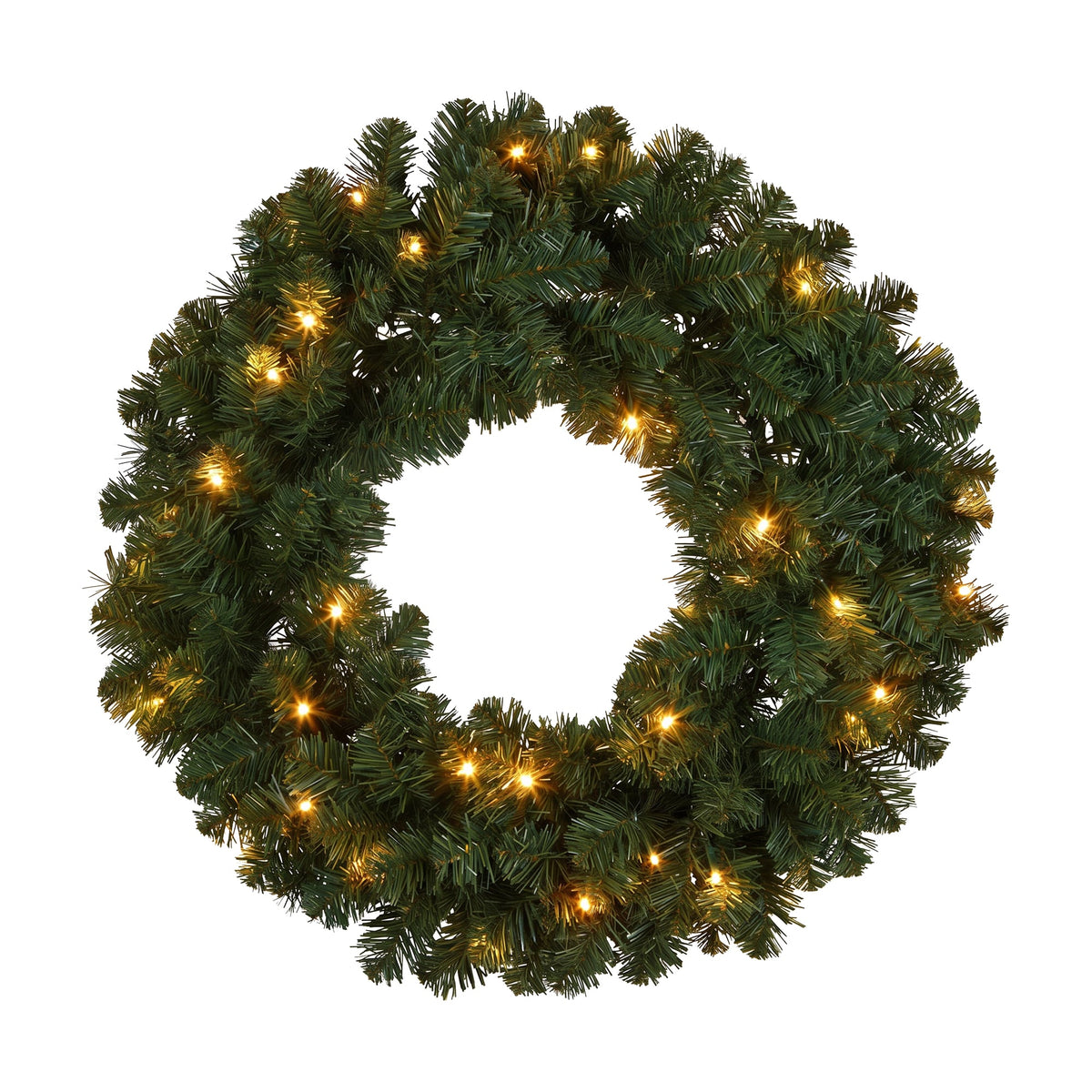 Christabelle Pre-Lit Highland Pine Wreath 61cm and Garland 2.74m Warm White LED Battery Timer Decoration