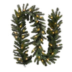 Christabelle Pre-Lit Highland Pine Wreath 61cm and Garland 2.74m Warm White LED Battery Timer Decoration