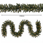 Christabelle Pre-Lit Highland Pine Wreath 61cm and Garland 2.74m Warm White LED Battery Timer Decoration